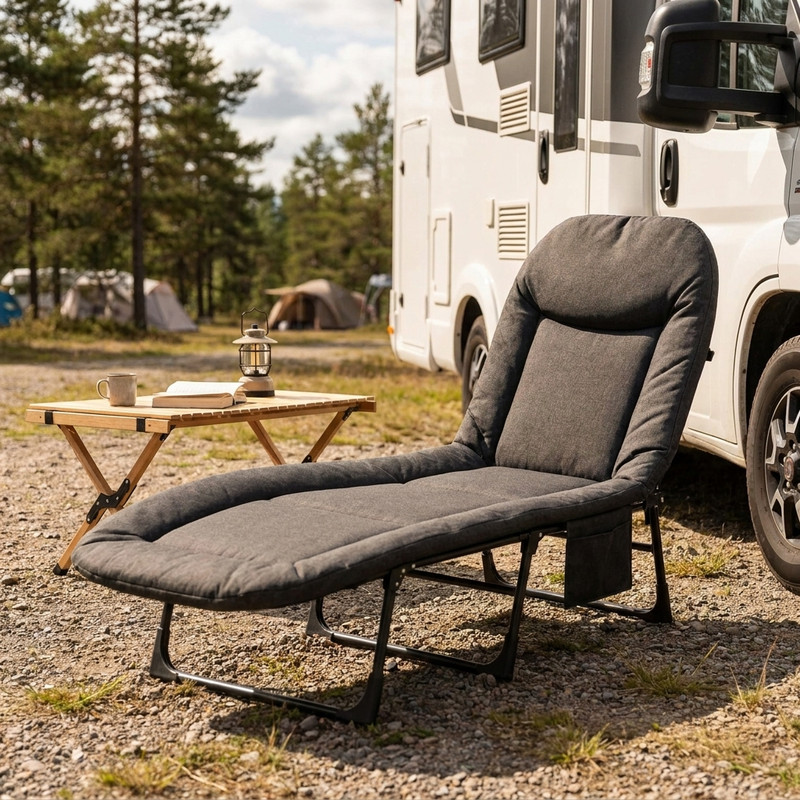 Ligstoel bij camper