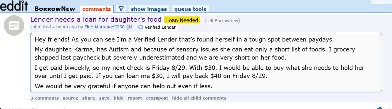 Screenshot 2025-08-22 at 21-30-21 Lender needs a loan for daughter’s food BorrowNew