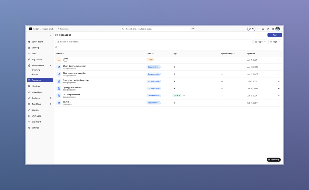 Project resource folders