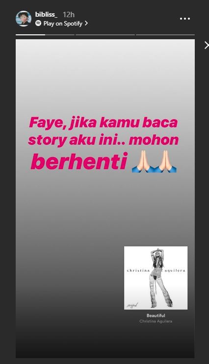Peringatan kekasih Vanessa Angel pada Faye Nicole Jones.