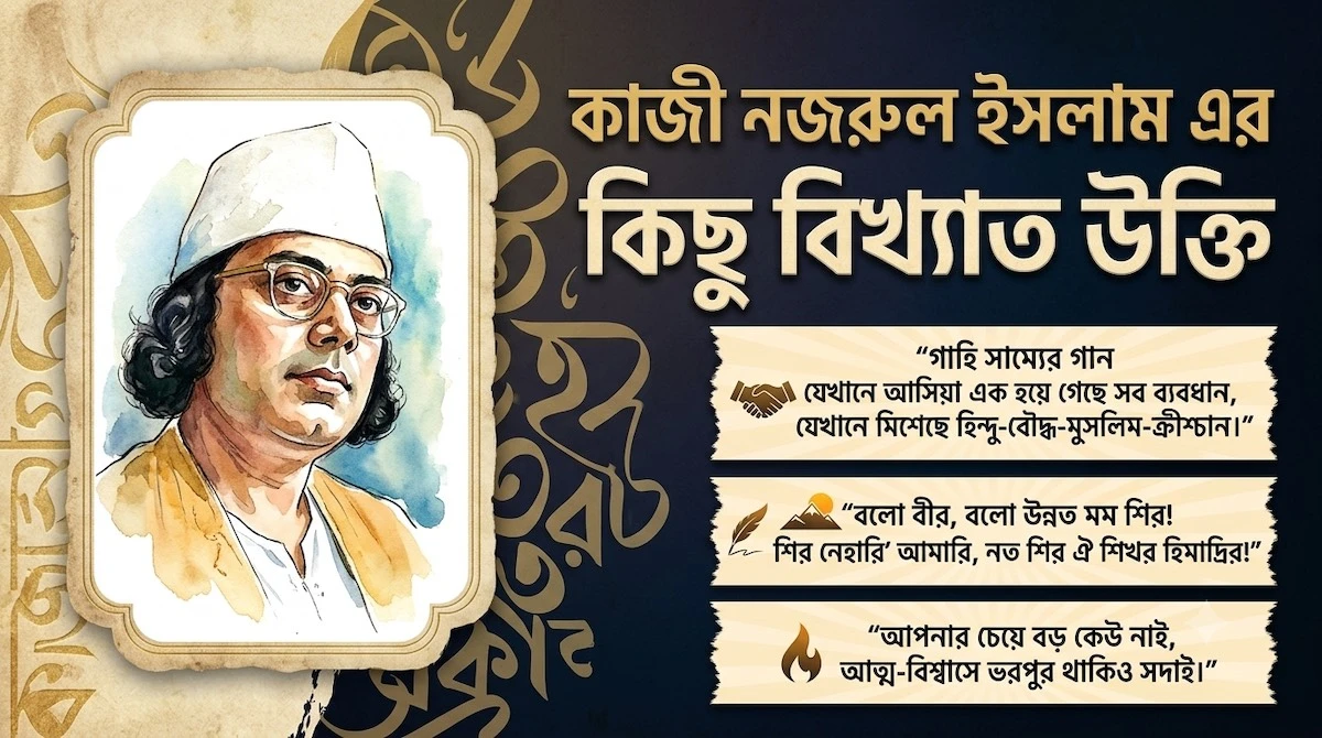 কাজী নজরুল ইসলাম এর কিছু বিখ্যাত উক্তি কাজী নজরুল ইসলাম এর কিছু বিখ্যাত উক্তি