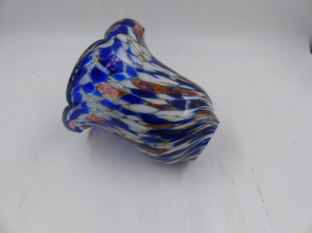 CZECH REPUBLIC BELLN6 MULTICOLOR HAND BLOWN BELL SHAPED LIGHT COVER