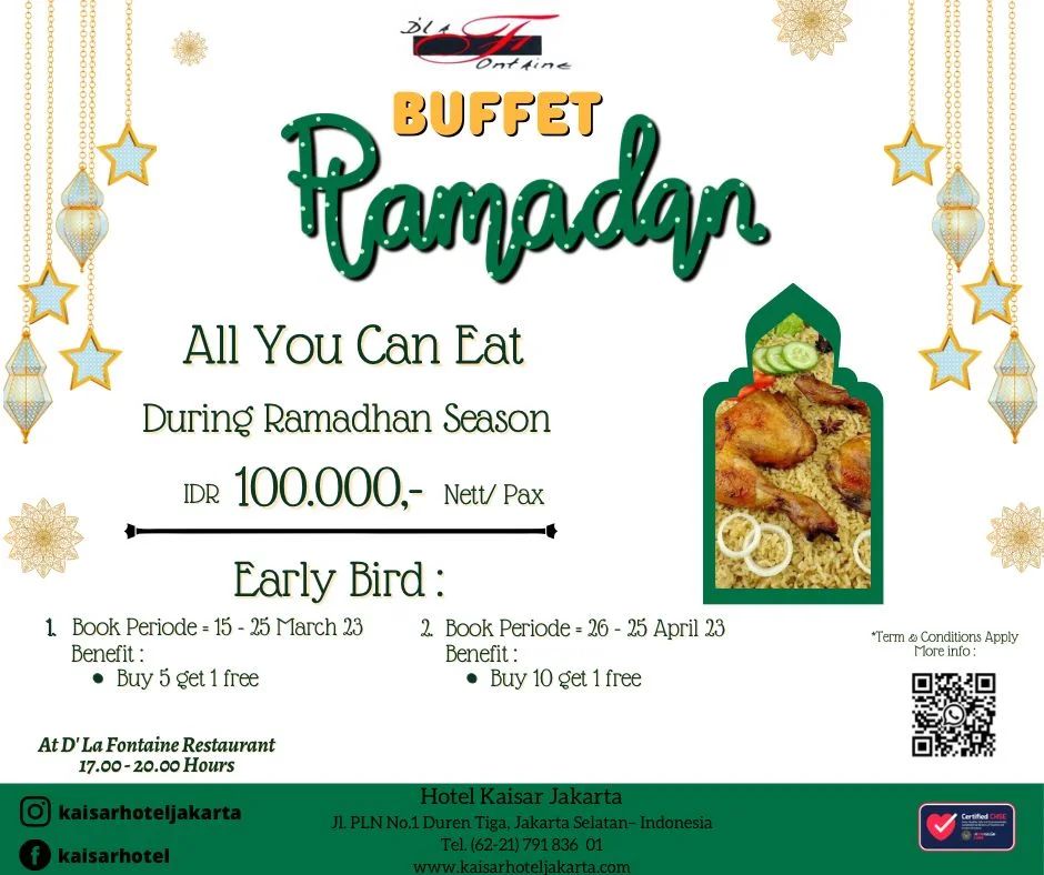 Kaisar Hotel, hotel di Jakarta Selatan yang punya paket bukber all you can eat.