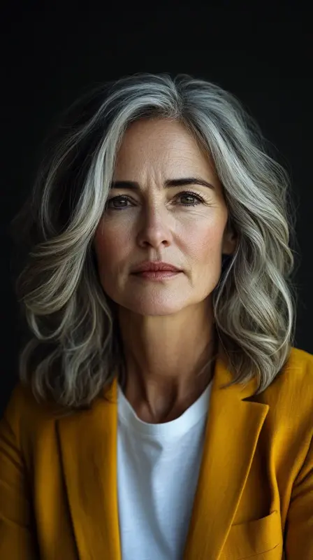 Timeless Tresses: Dancing Silver Waves - Hairstyles for Women Over 60 with Thin Hair