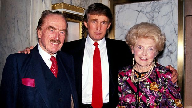Donald Trump with his parents in his early days