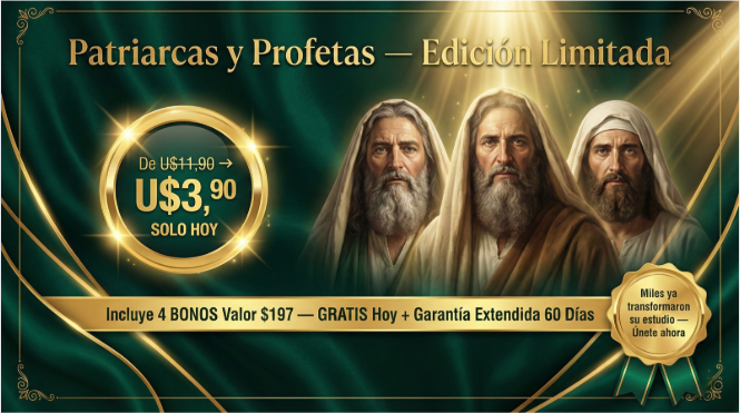 Elegant book cover for Patriarcas y Profetas.