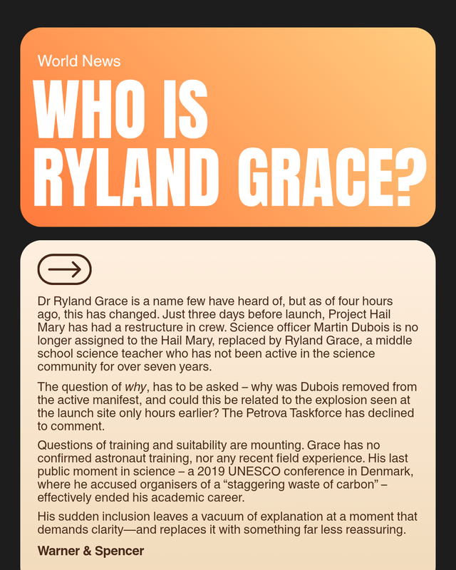 Who is Ryland Grace? Article