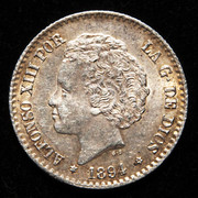 50 céntimos Alfonso XIII 1894. PAS7321