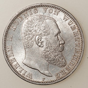 Alemania 5 marcos Guillermo II Württemberg 1908 PAS5334