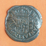 Felipe IV. 16 Maravedis 1663. Resello a VIII 1641 Segovia. Falsa de epoca 20240419-205303