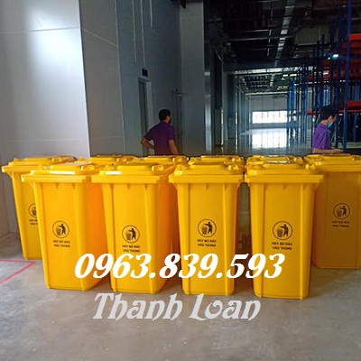 Nơi bán thùng rác nhựa hdpe các loại rẻ HCM./ 0963.839.593 Ms.Loan Thung-rac-hdpe-240lit-mau-vang