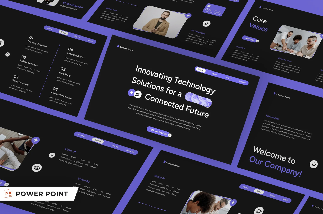Black Purple Modern Technology Company Profile