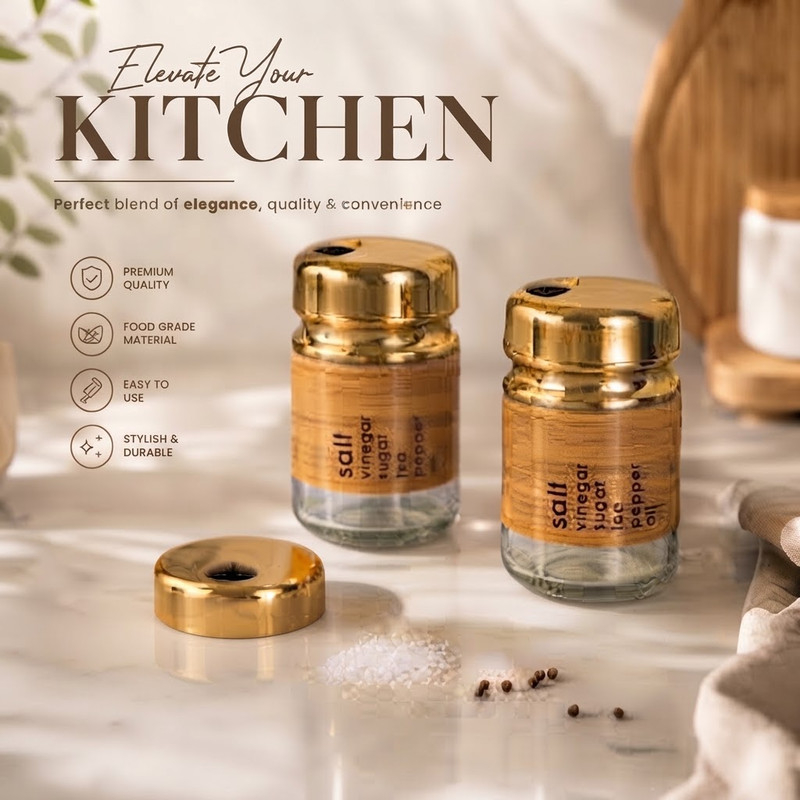 Premium Glass Spice Bottle with Airtight Lid