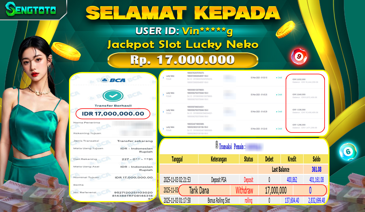 BUKTI PEMBAYARAN SLOT LUCKY NEKO