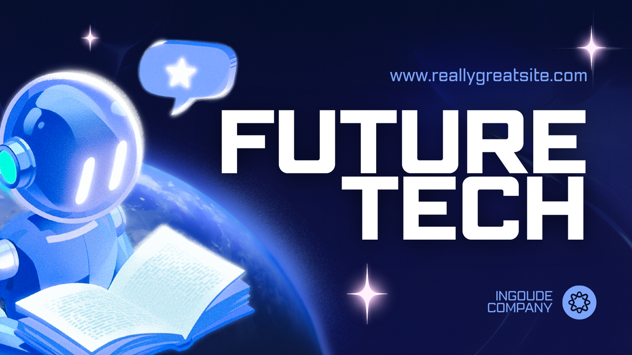 Blue Futuristic Illustration Artificial Intelligence Presentation