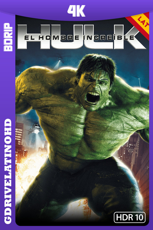 Hulk: El hombre increíble (2008) BDRip 4K HDR10 Latino-Inglés