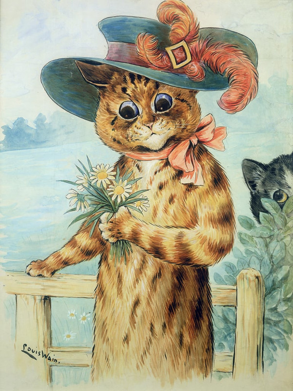 Louis-Wain-Flowers-for-the-Duchess-Meister-Drucke-192277