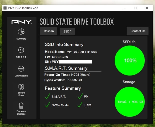 PNY PCIe ToolBox CS3030 1TB