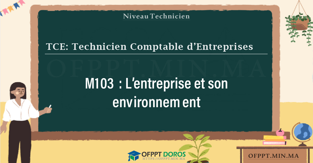 Sommaire détaillé du cours L’entreprise et son environnement M103 OFPPT - Structure du module