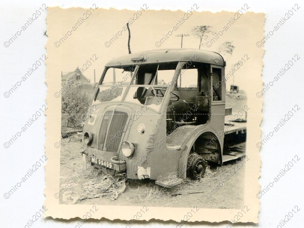 Foto, zerstörter LKW, Renault AGK, Dünkirchen, D