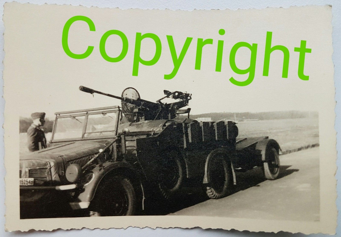 Orig.Foto Sdkfz Pkw Lkw Horch Kübel mit Flak Aufbau 2 cm Flak Westfront