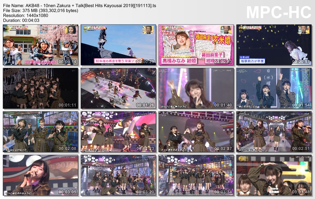 AKB48 - 10nen Zakura   Talk[Best Hits Kayousai 2019][191113].ts_