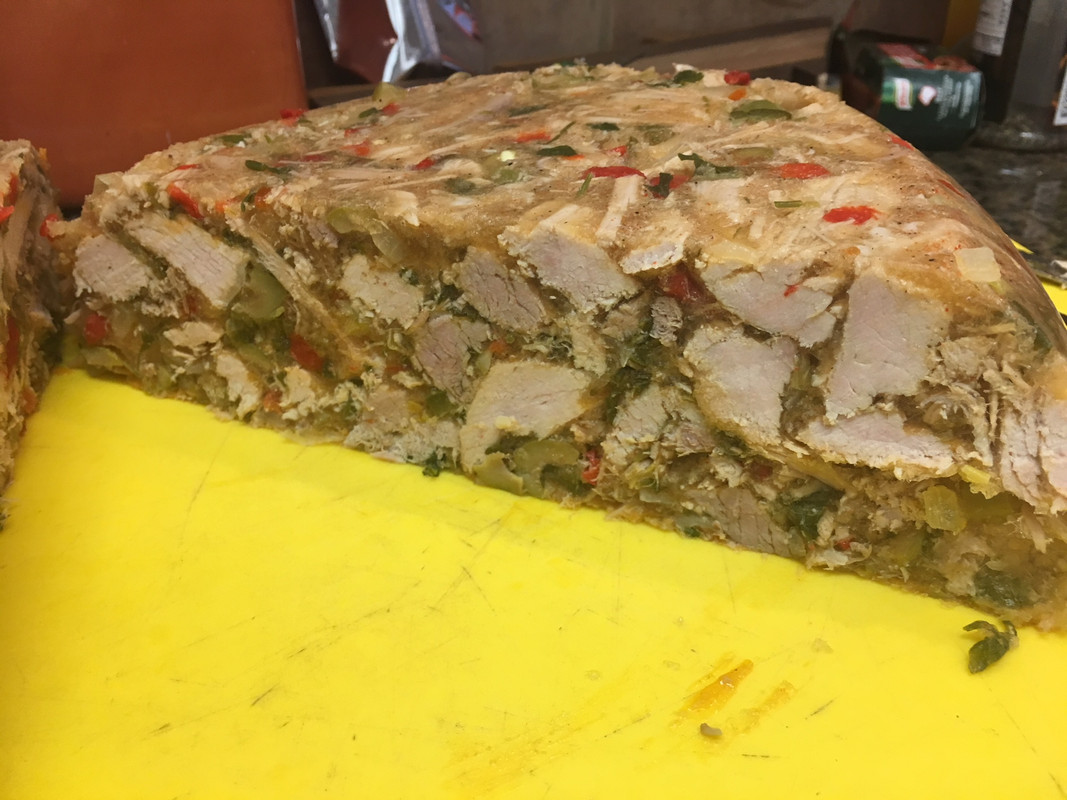 Hog Head Cheese made with pig feet and no grinder Food and Drink