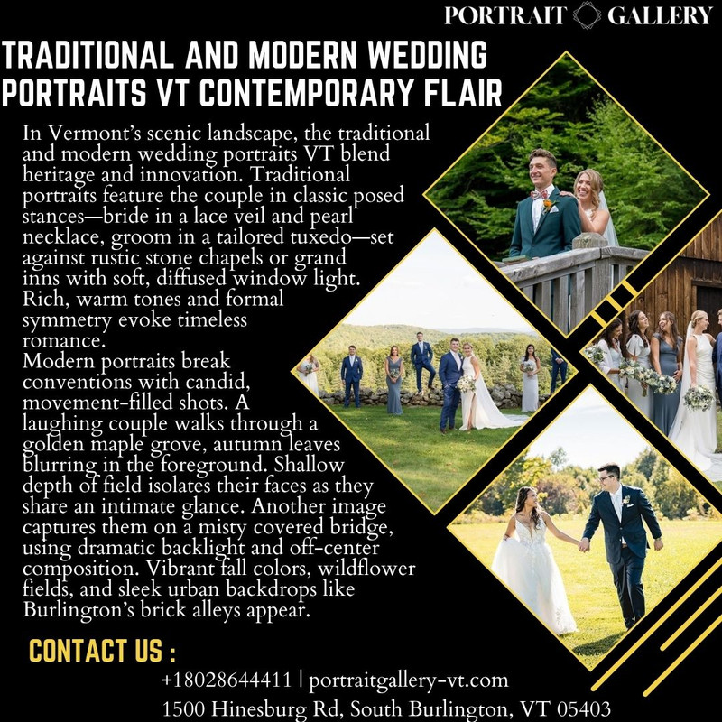 Traditional and Modern Wedding Portraits VT Contemporary Flair