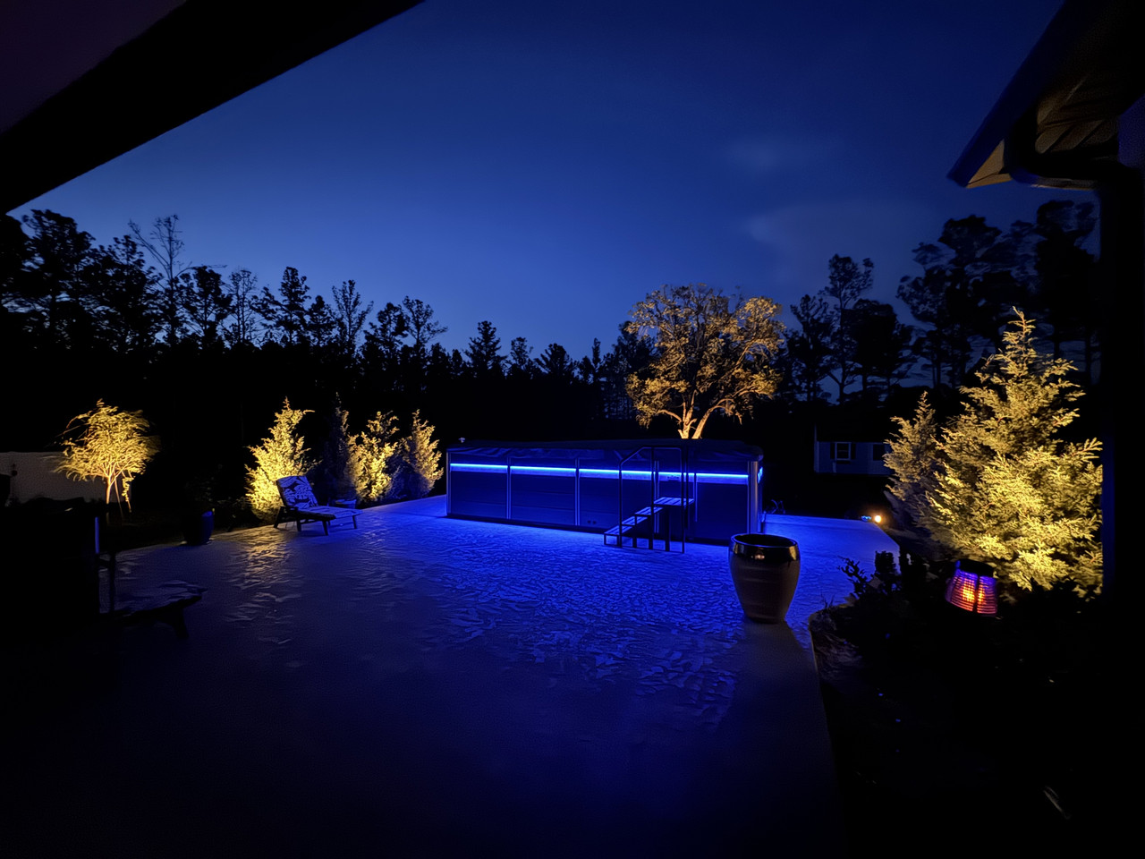 Backyard at night