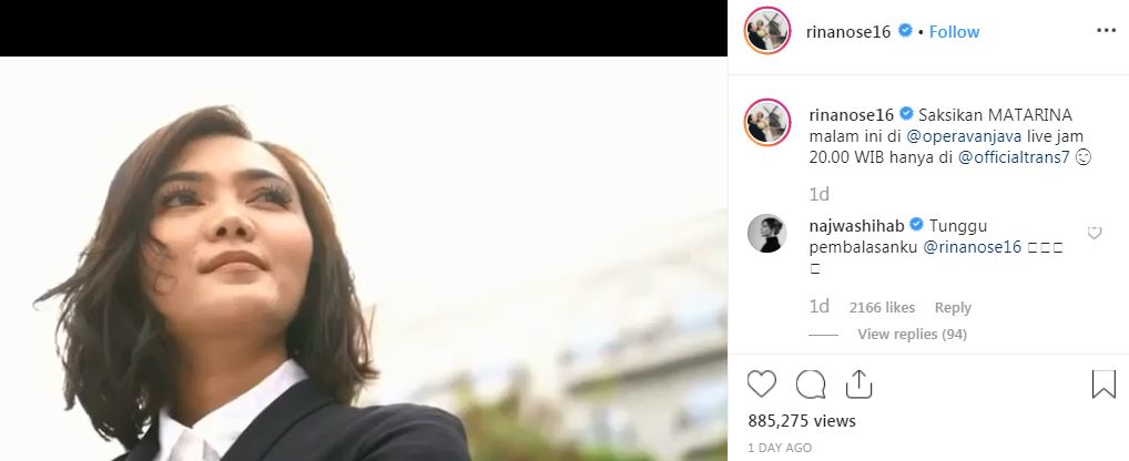 Rina Nose tiru gaya Najwa Shihab