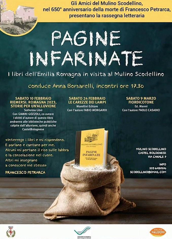 Rassegna letteraria “Pagine Infarinate” dal 10 febbraio al Mulino Scodellino
