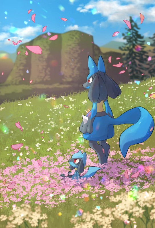 lucario-and-riolu-pokemon-drawn-by-nullm