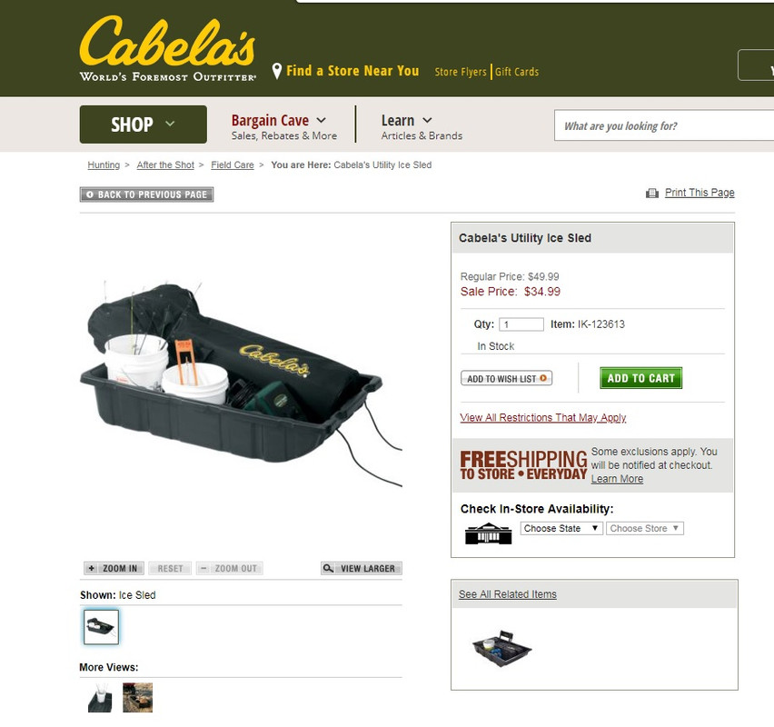 cabelas sled