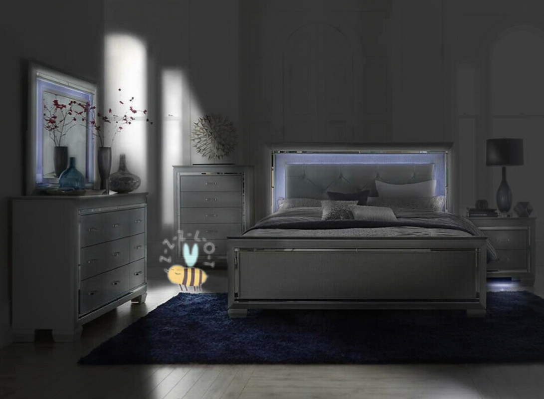 grey dresser with led lights ISABELLA GREY DRESSER WITH LED