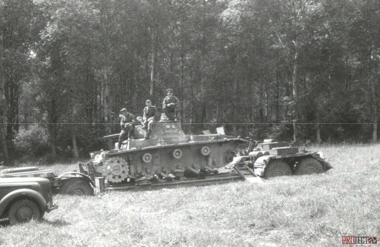 Front Frankreich Panzer 3 Sonder Anhänger Verladung Kennung
