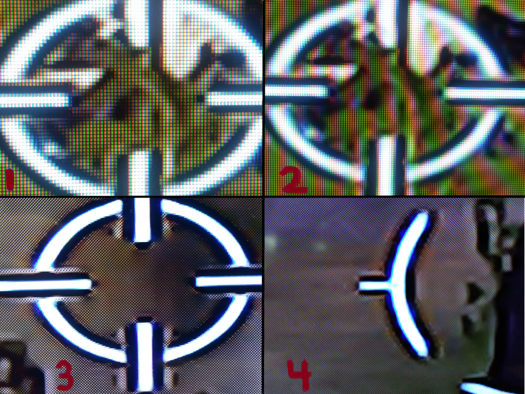 4 pixels viseurs DESSINÉ ROUGE