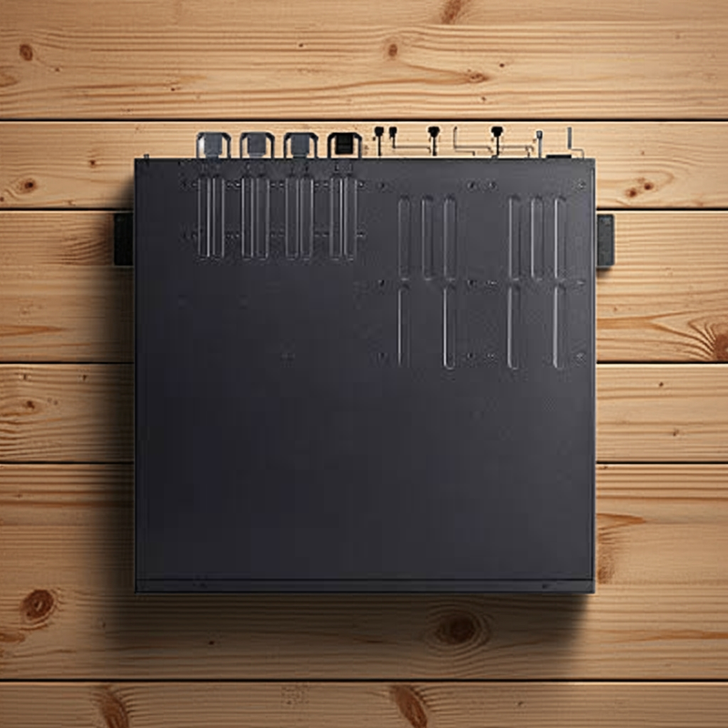 Close-up dos 6 slots SFP+ de 10Gbps