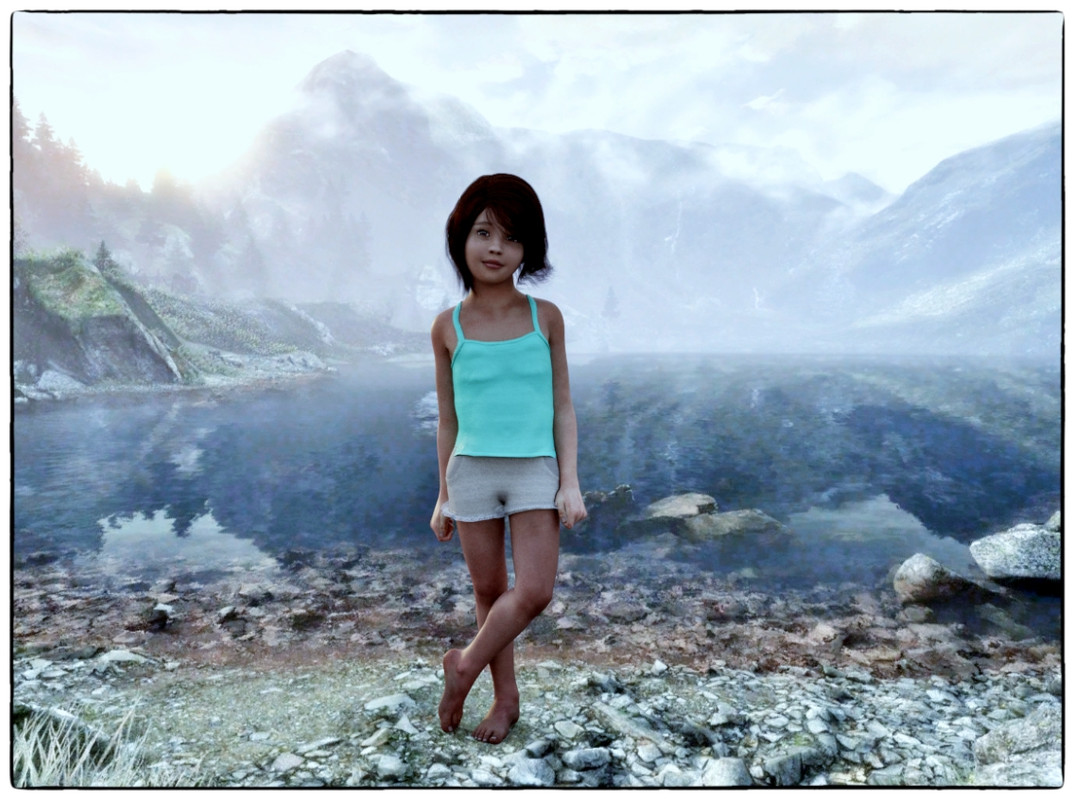 Lake from game Vanishing Of Ethan Carter as bacdrop in Daz 3D