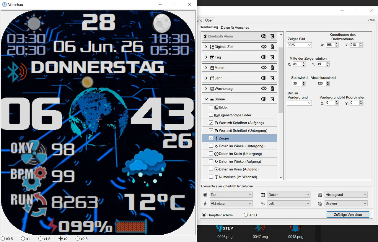 BIP 6 Watch Face Editor Sun