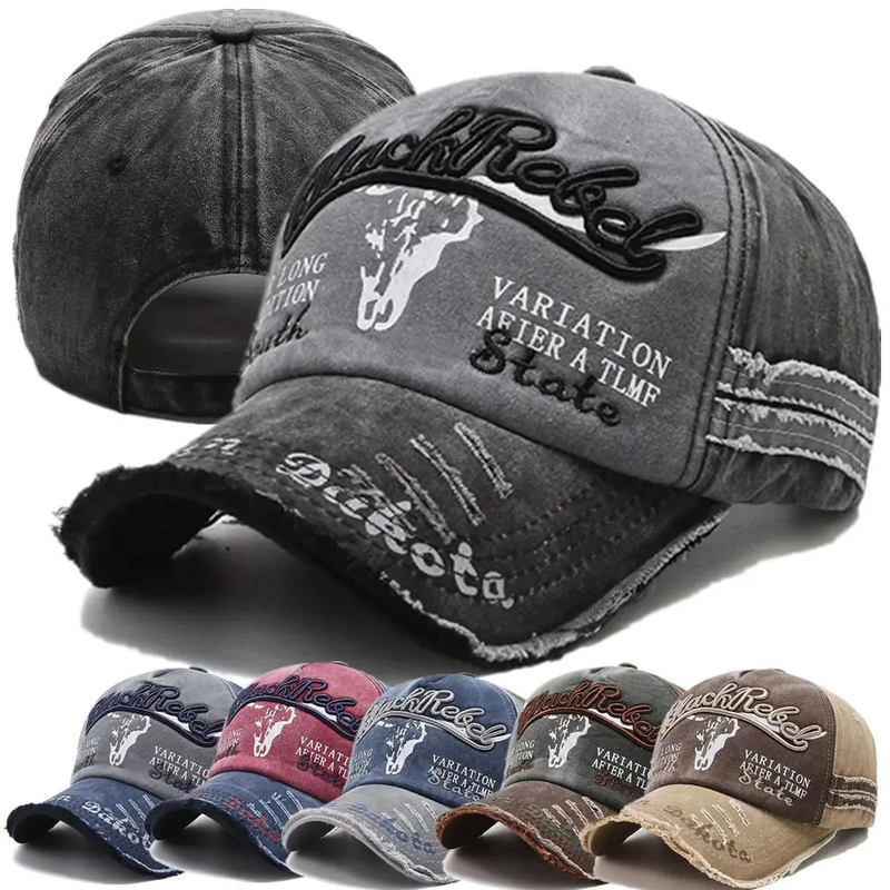 Vintage Style Baseball Cap Solid Distressed Cotton Casual  display picture 3