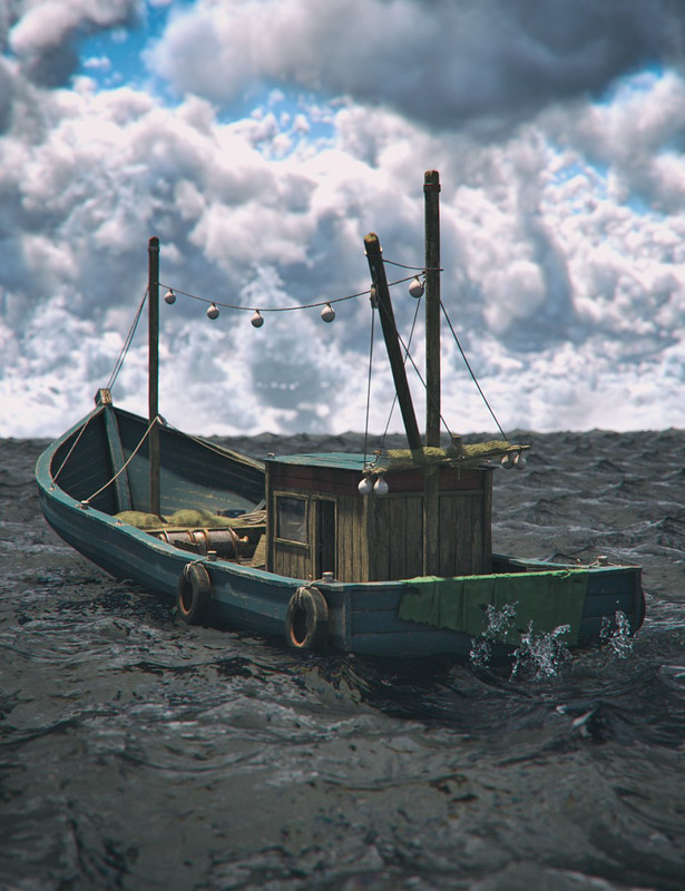 Wood Fishing Boat 