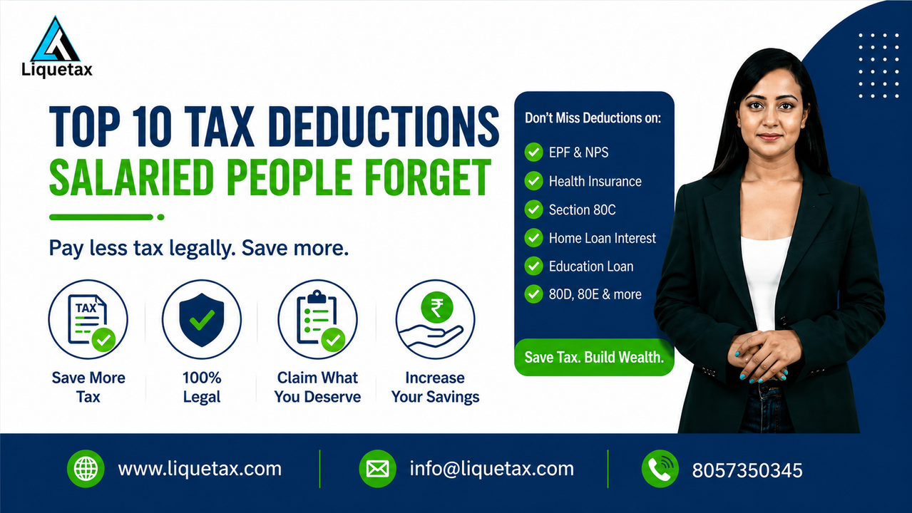Top 10 Tax Deductions Most Salaried People Forget – Liquetax