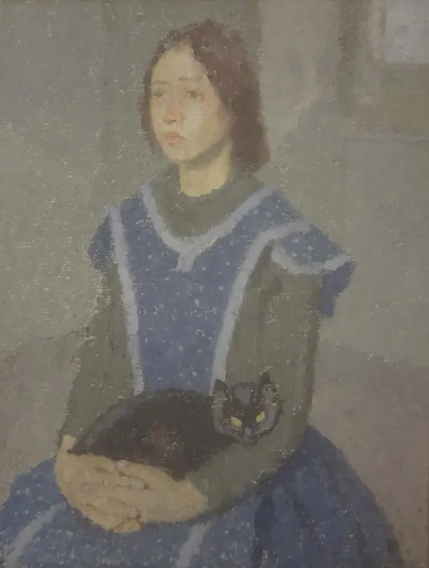 Girl-Cat-oil-canvas-Gwen-John-New