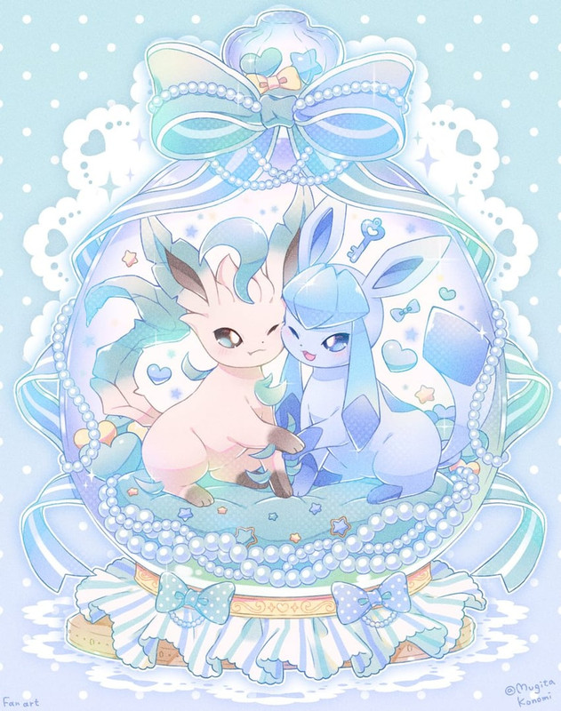 glaceon-and-leafeon-pokemon-drawn-by-mug