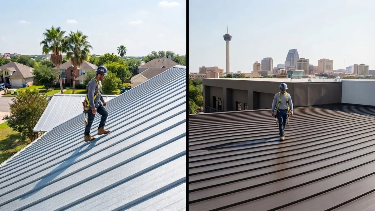 Metal roof slope and traction comparison San Antonio TX