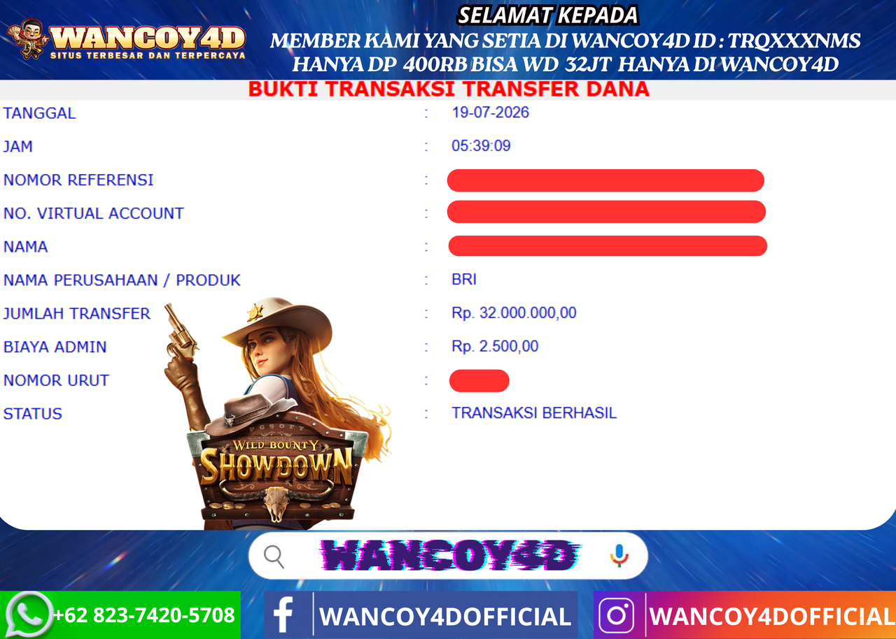 WANCOY4D WILD BOUNTY SHOWDOWN  PG SOFT RP.32.000.000 -LUNAS