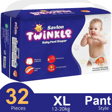 Savlon Twinkle Pant System Baby Diaper 32Pcs XL