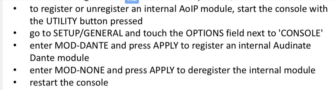 Dante registration Wing
