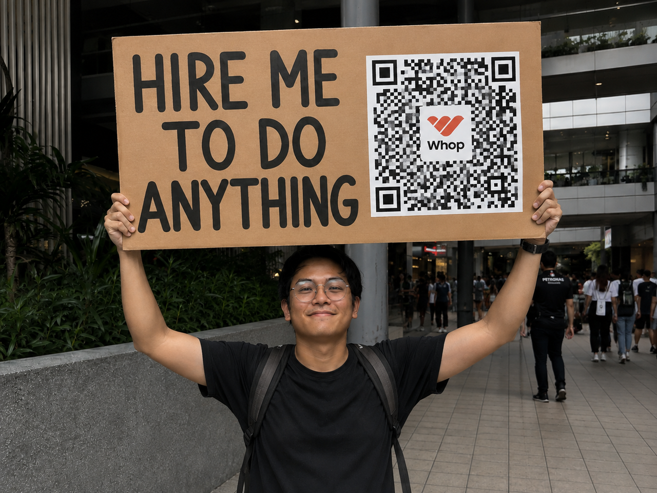 whop man sign