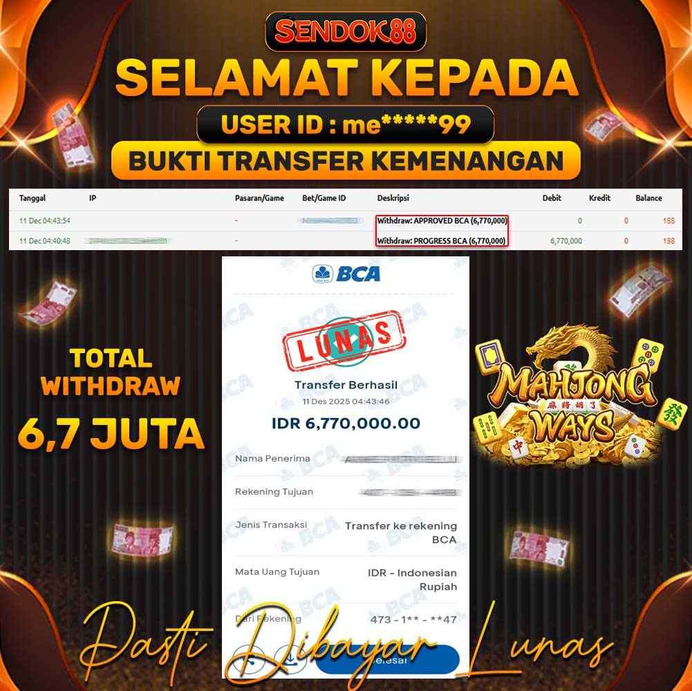 SENDOK88 JEPE! MAHJONG WAYS Rp 6.770.000,- LUNAS!